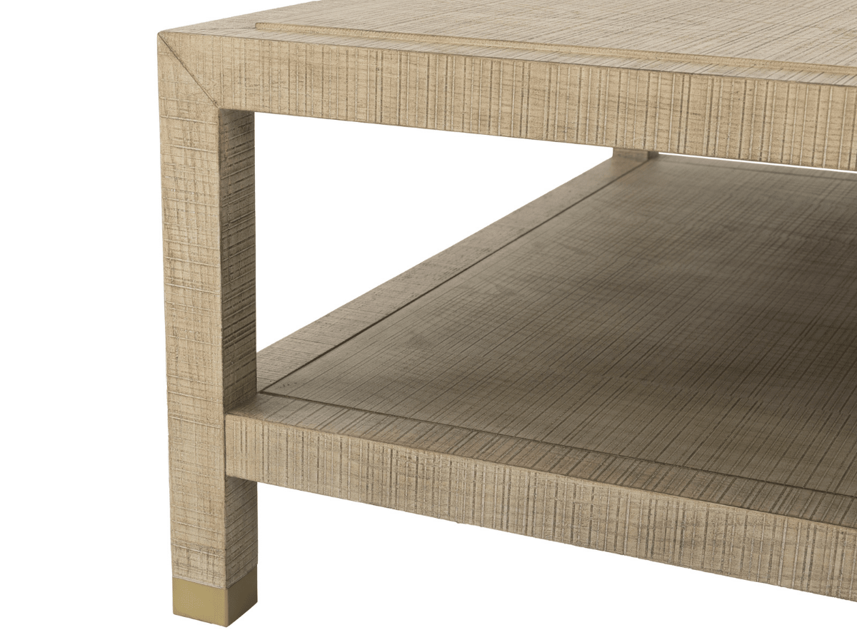 Bacara Modern Classic Wood Brushed Coffee Table 60' - Natural - Abbyson - Living Room