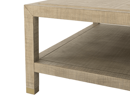 Bacara Modern Classic Wood Brushed Coffee Table 60' - Natural - Abbyson - Living Room
