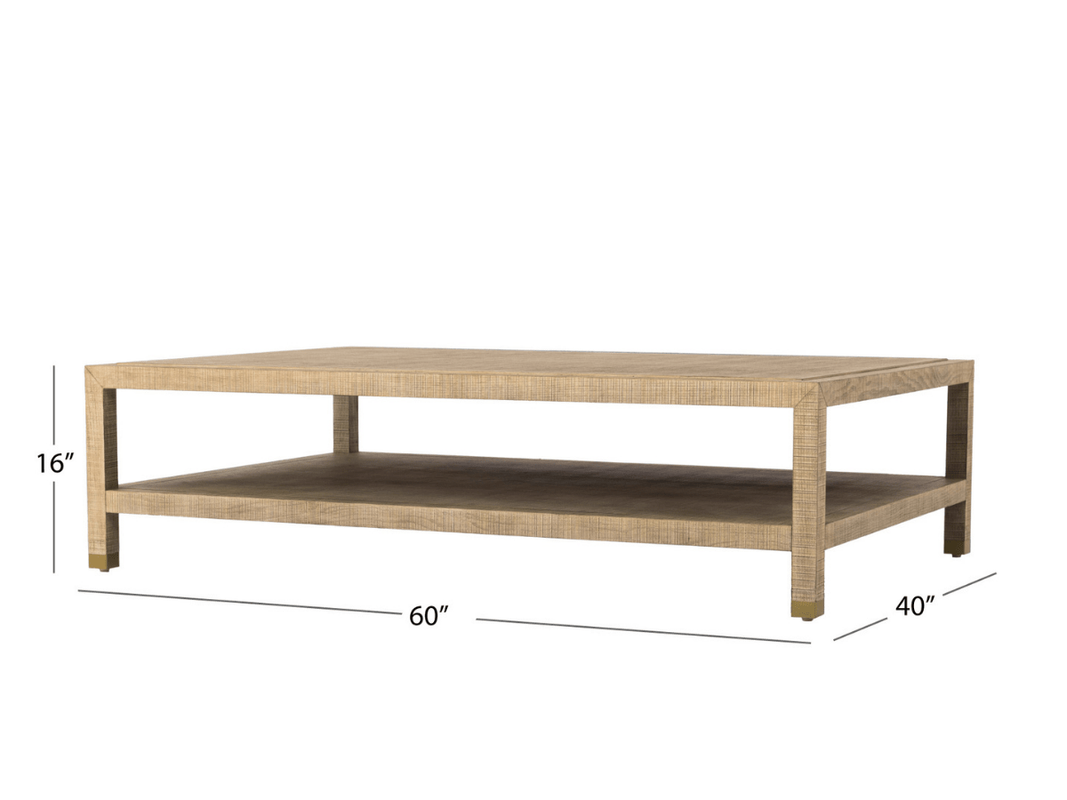 Bacara Modern Classic Wood Brushed Coffee Table 60' - Natural - Abbyson - Living Room