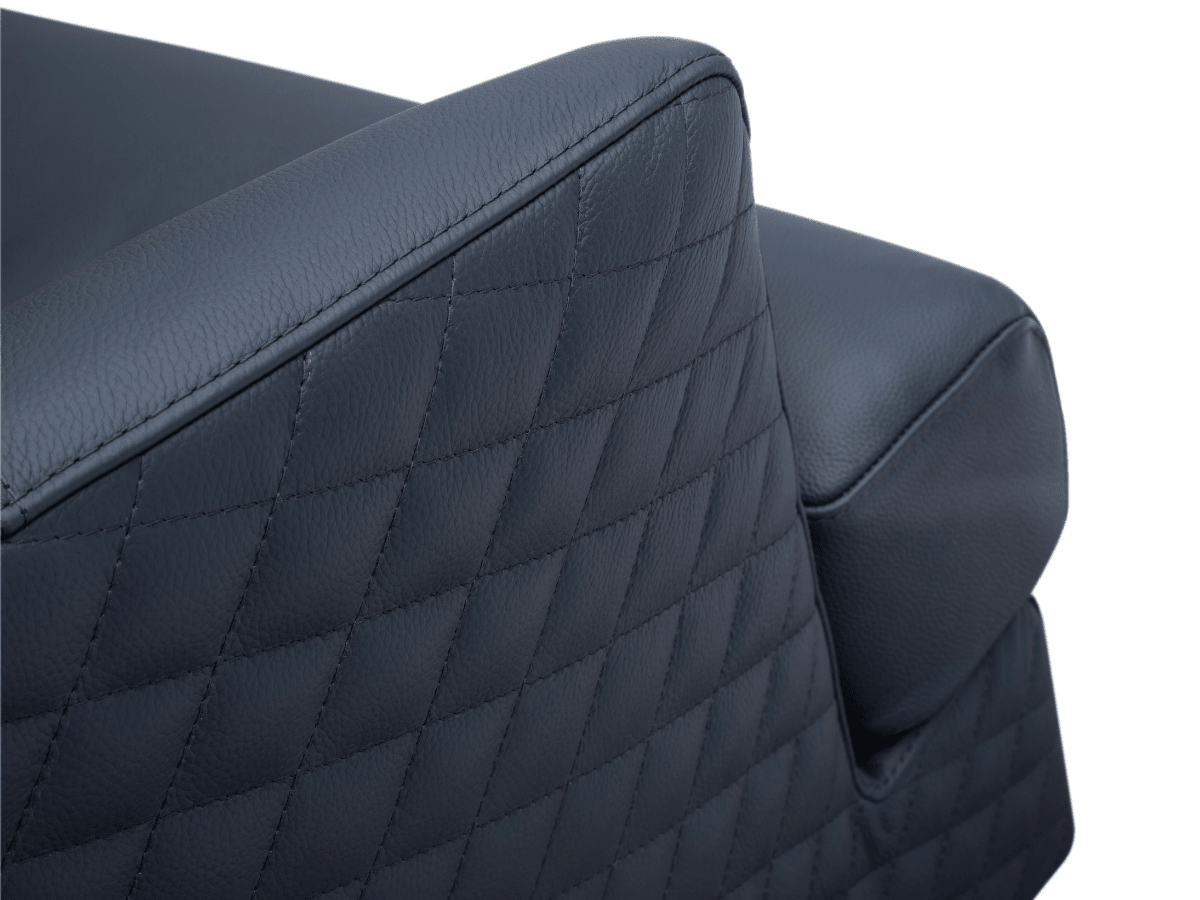 Belfield 100% Top Grain Leather Swivel Chair - Blue - Abbyson - Living Room