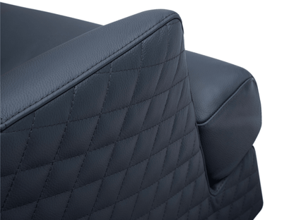 Belfield 100% Top Grain Leather Swivel Chair - Blue - Abbyson - Living Room