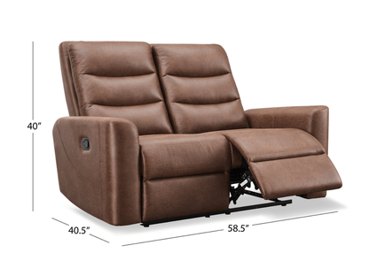 Bentley Fabric Manual Reclining Loveseat - Brown - Abbyson - Living Room