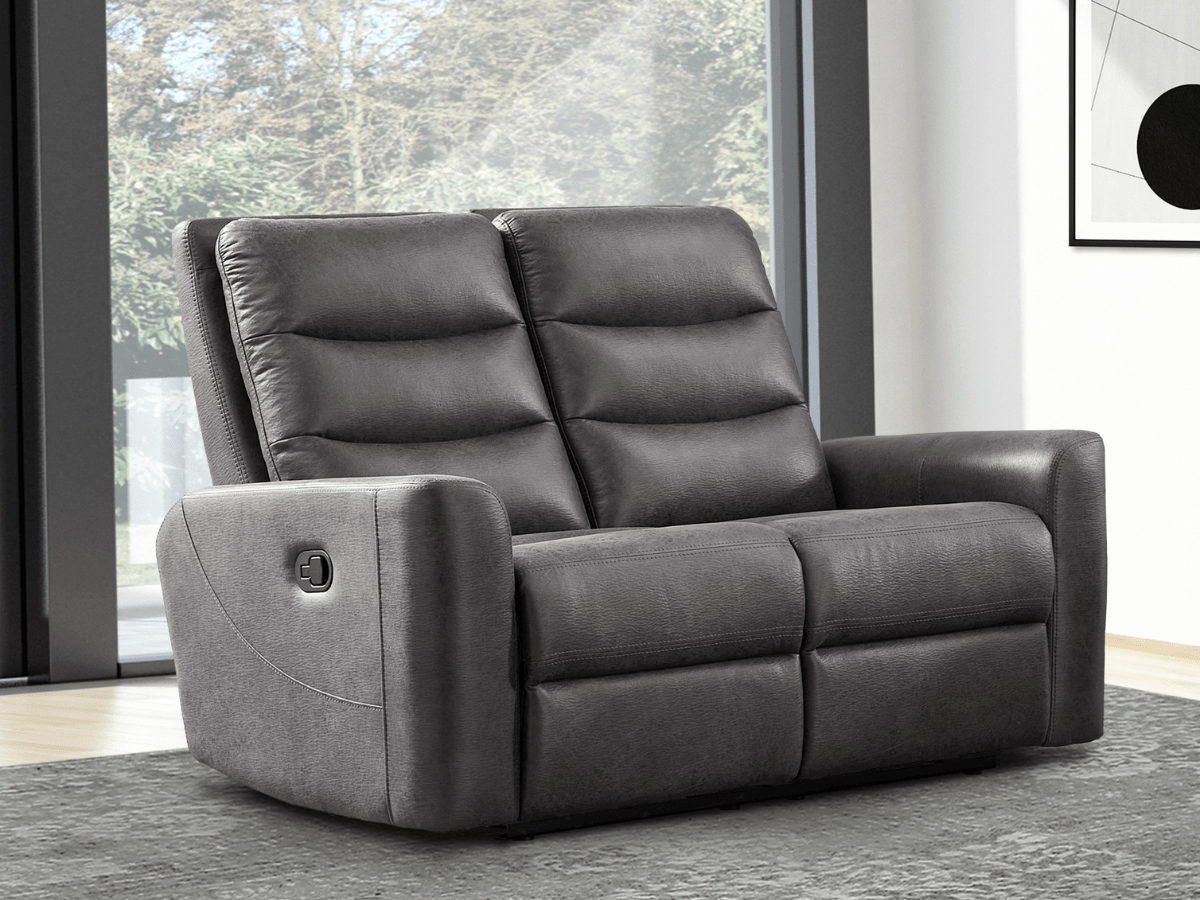 Bentley Fabric Manual Reclining Loveseat - Gray - Abbyson - Living Room