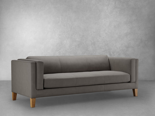 Boyd Top Grain Leather Sofa - Gray - Abbyson - Living Room