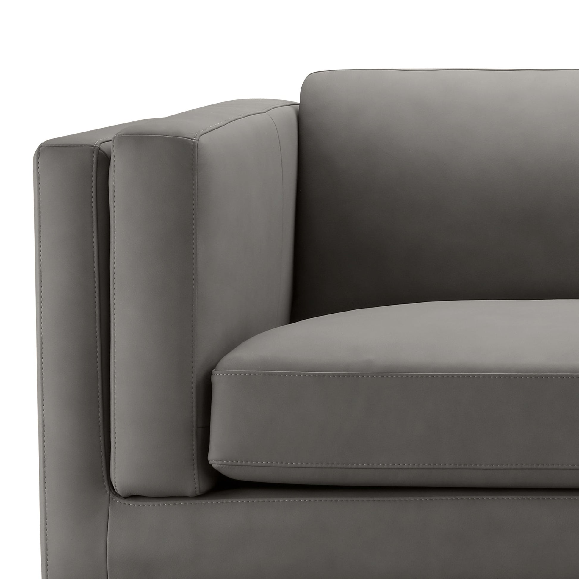 Boyd Top Grain Leather Sofa - Gray - Abbyson - Living Room