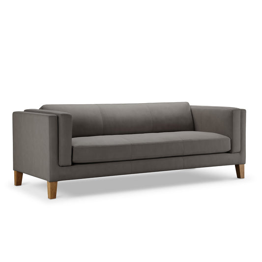 Boyd Top Grain Leather Sofa - Gray - Abbyson - Living Room