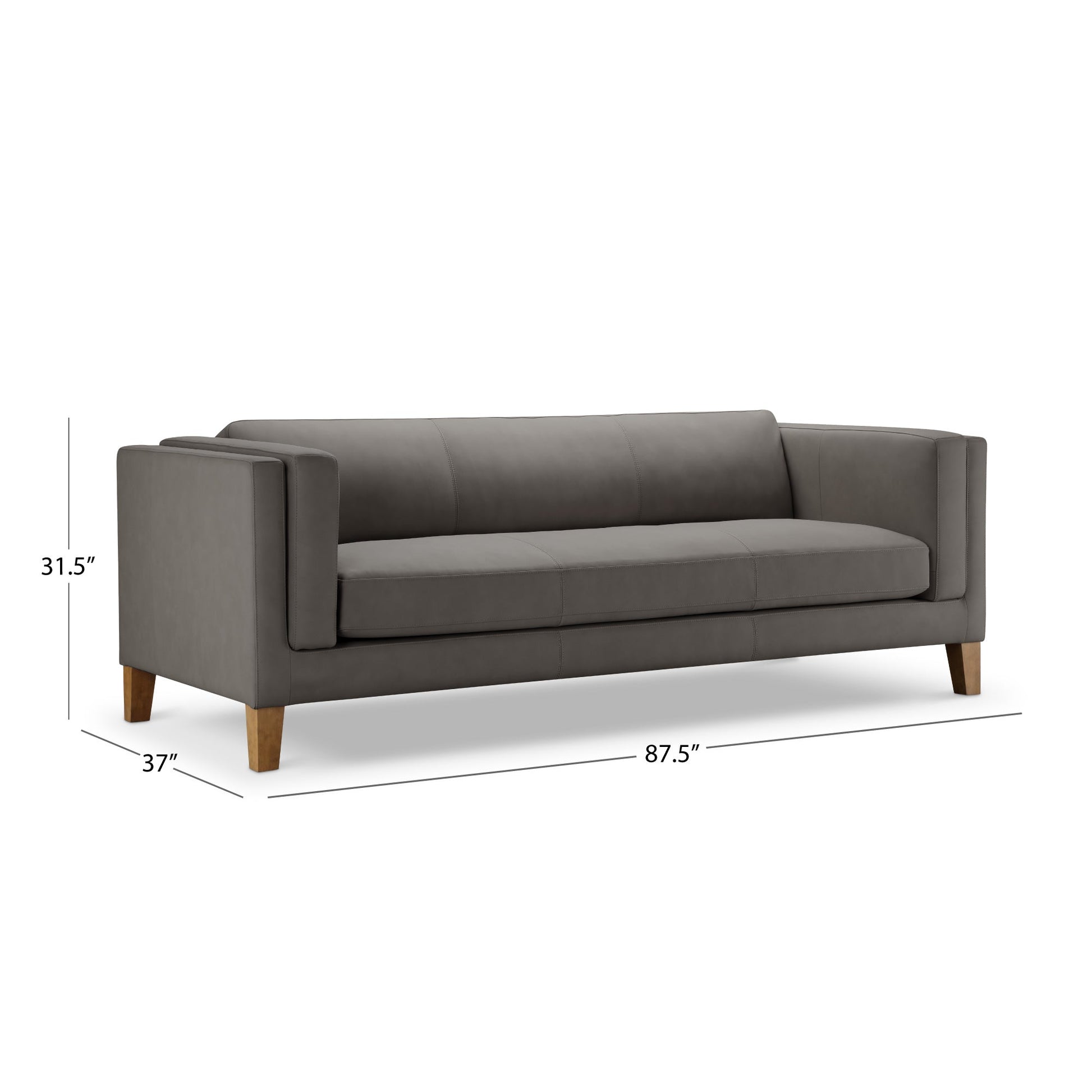 Boyd Top Grain Leather Sofa - Gray - Abbyson - Living Room