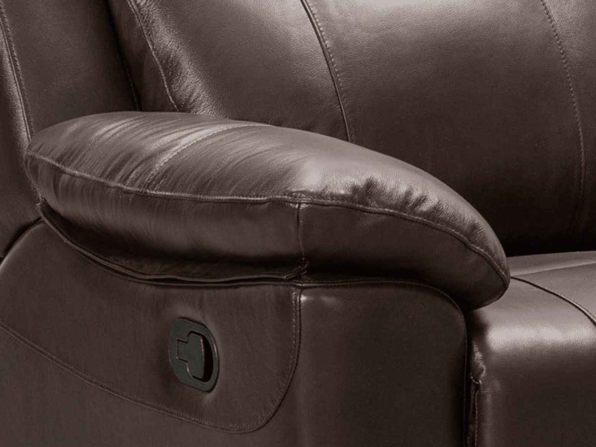 Braylen Top Grain Leather Reclining Loveseat - Brown - Abbyson - Living Room