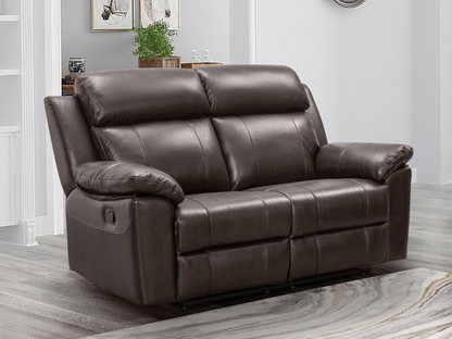 Braylen Top Grain Leather Reclining Loveseat - Brown - Abbyson - Living Room