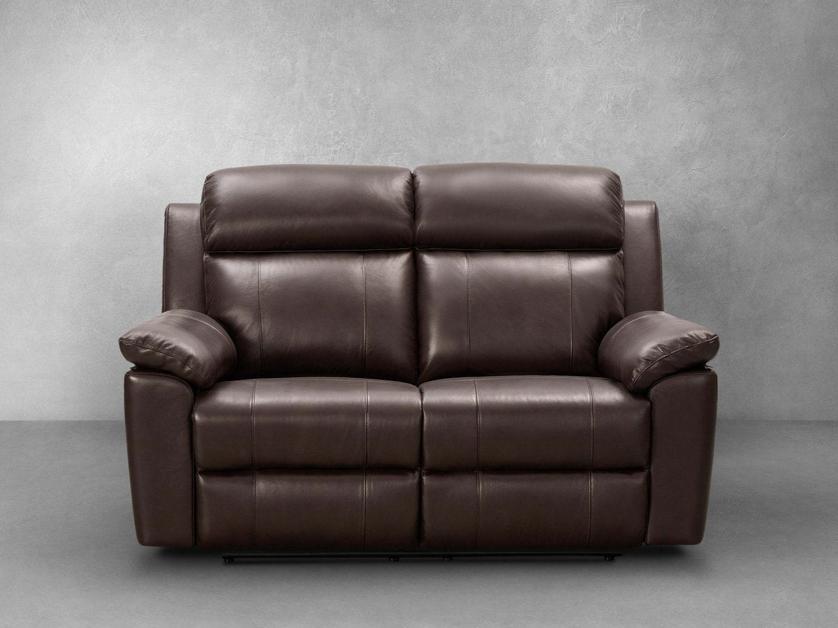 Braylen Top Grain Leather Reclining Loveseat - Brown - Abbyson - Living Room