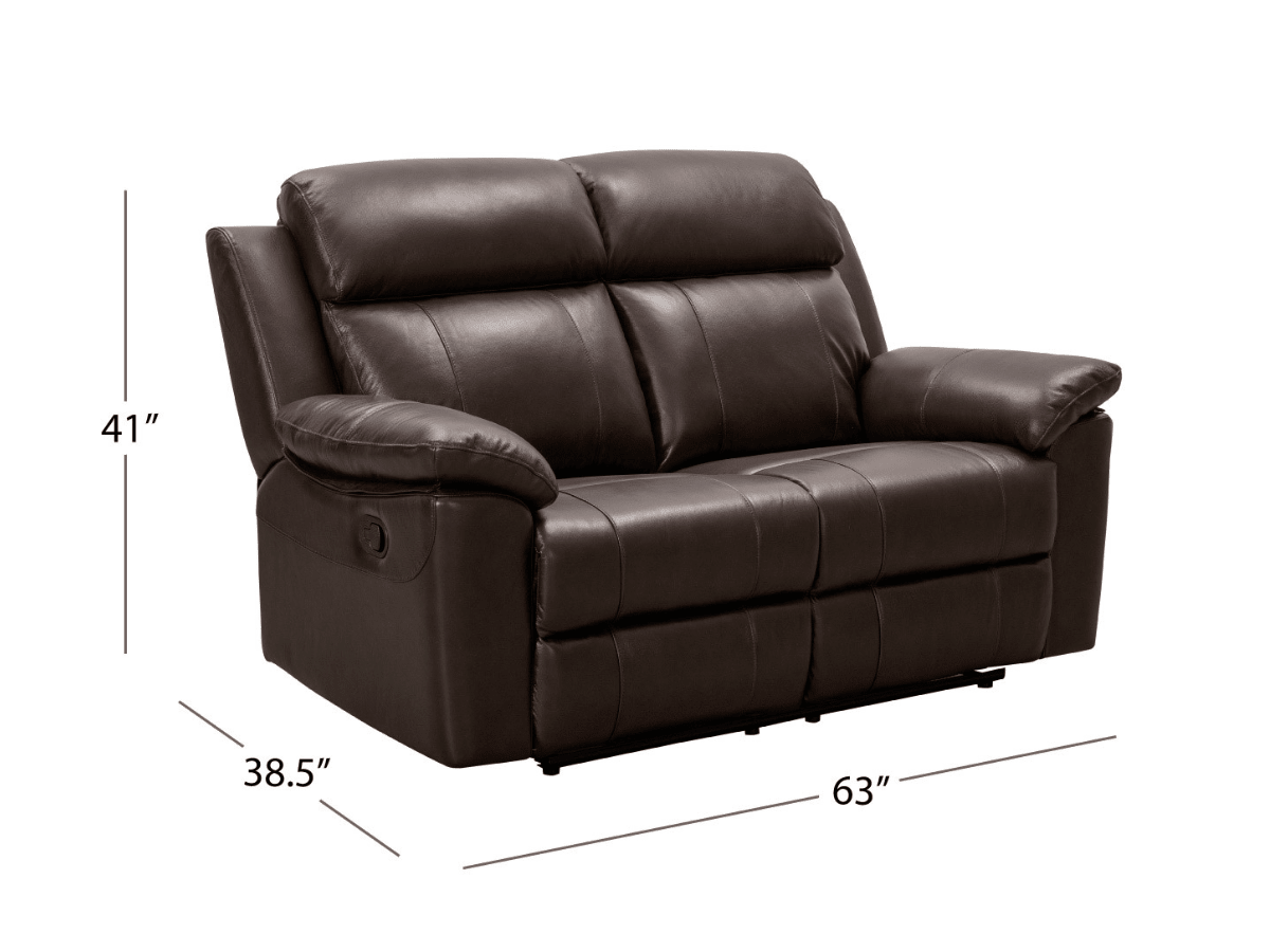 Braylen Top Grain Leather Reclining Loveseat - Brown - Abbyson - Living Room