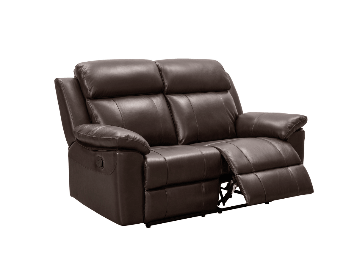 Braylen Top Grain Leather Reclining Loveseat - Brown - Abbyson - Living Room