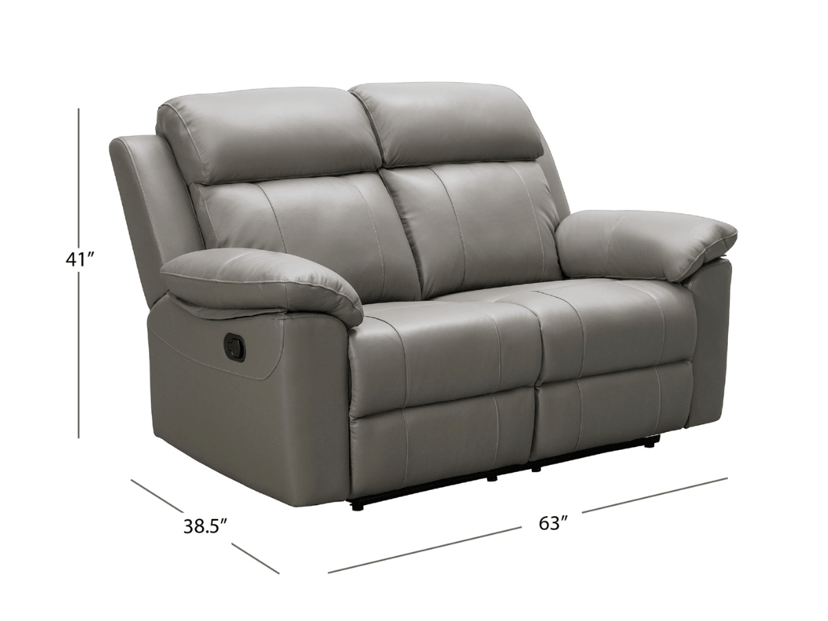 Braylen Top Grain Leather Reclining Loveseat - Gray - Abbyson - Living Room