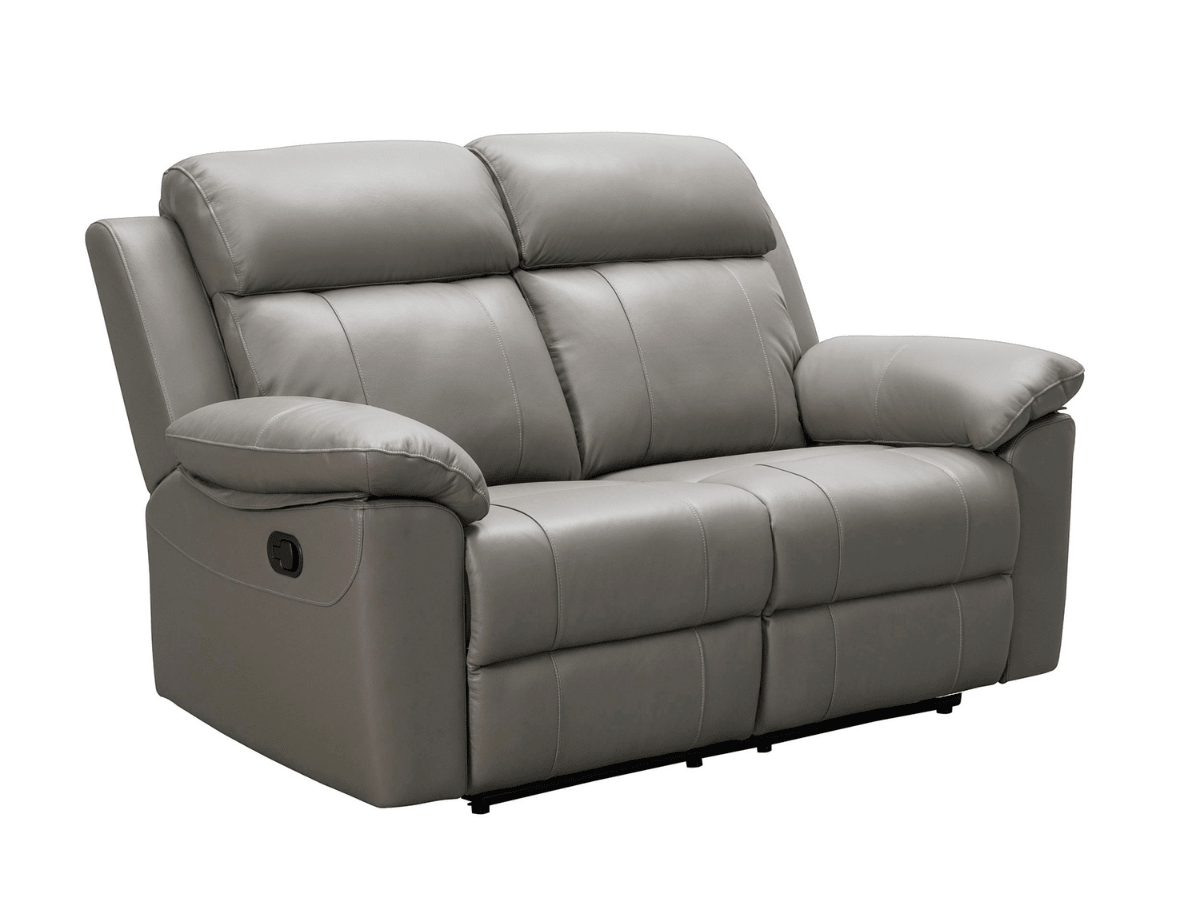 Braylen Top Grain Leather Reclining Loveseat - Gray - Abbyson - Living Room