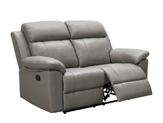 Braylen Top Grain Leather Reclining Loveseat - Gray - Abbyson - Living Room