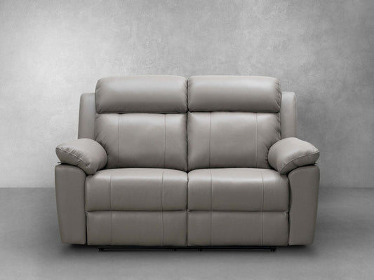 Braylen Top Grain Leather Reclining Loveseat - Gray - Abbyson - Living Room