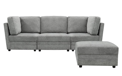 Brentwood 3-pc Fabric Modular Sectional - Gray (No Ottoman) - Abbyson - Living Room