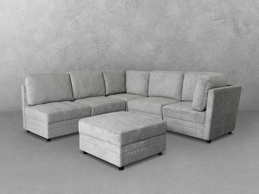 Brentwood 6-pc Fabric Modular Sectional - Gray - Abbyson - Living Room