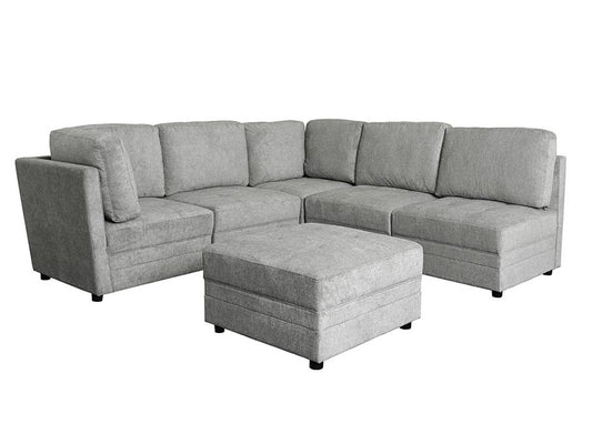Brentwood 6-pc Fabric Modular Sectional - Gray - Abbyson - Living Room
