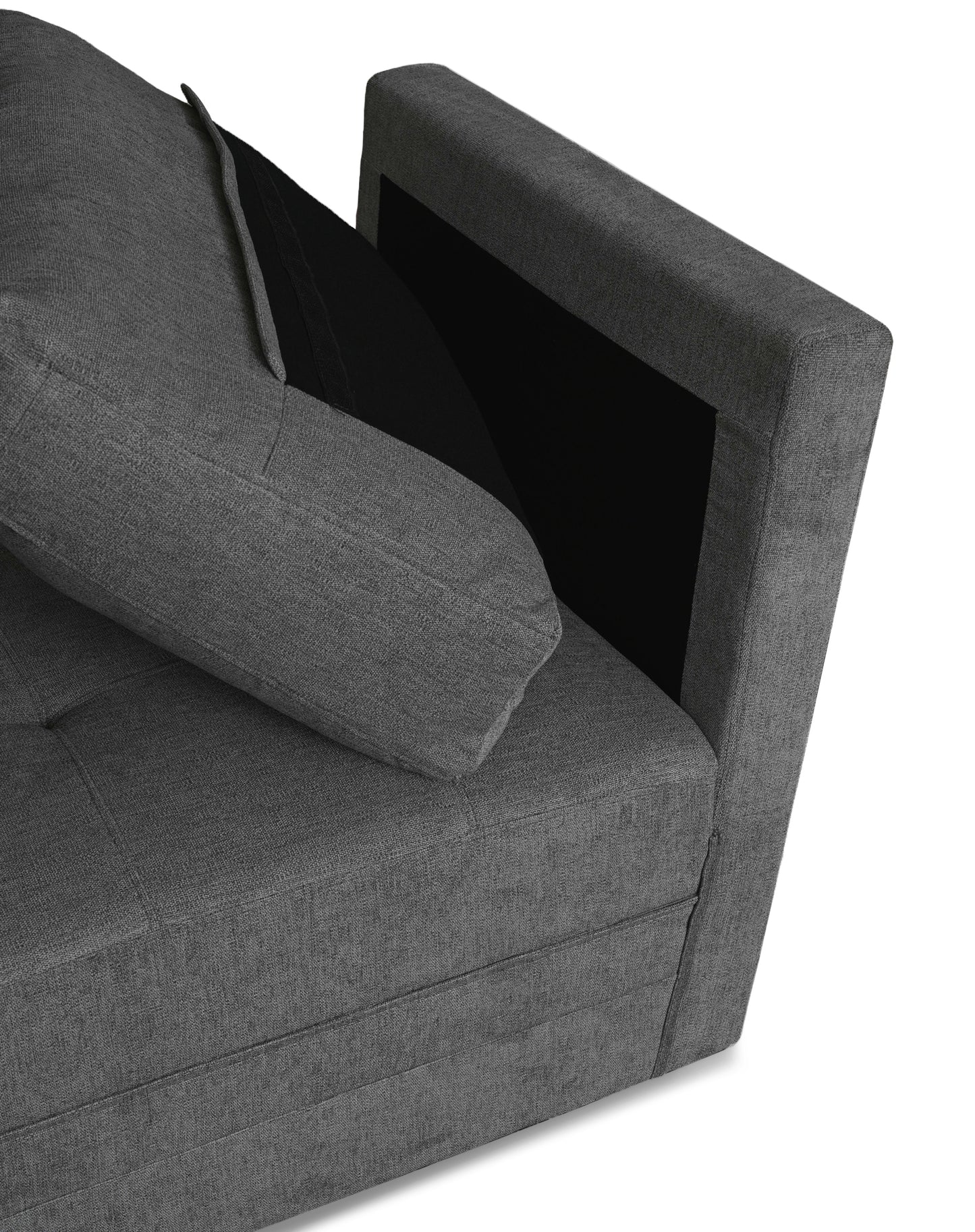 Brentwood 3-pc Fabric Modular Sectional - Dark Gray (No Ottoman)