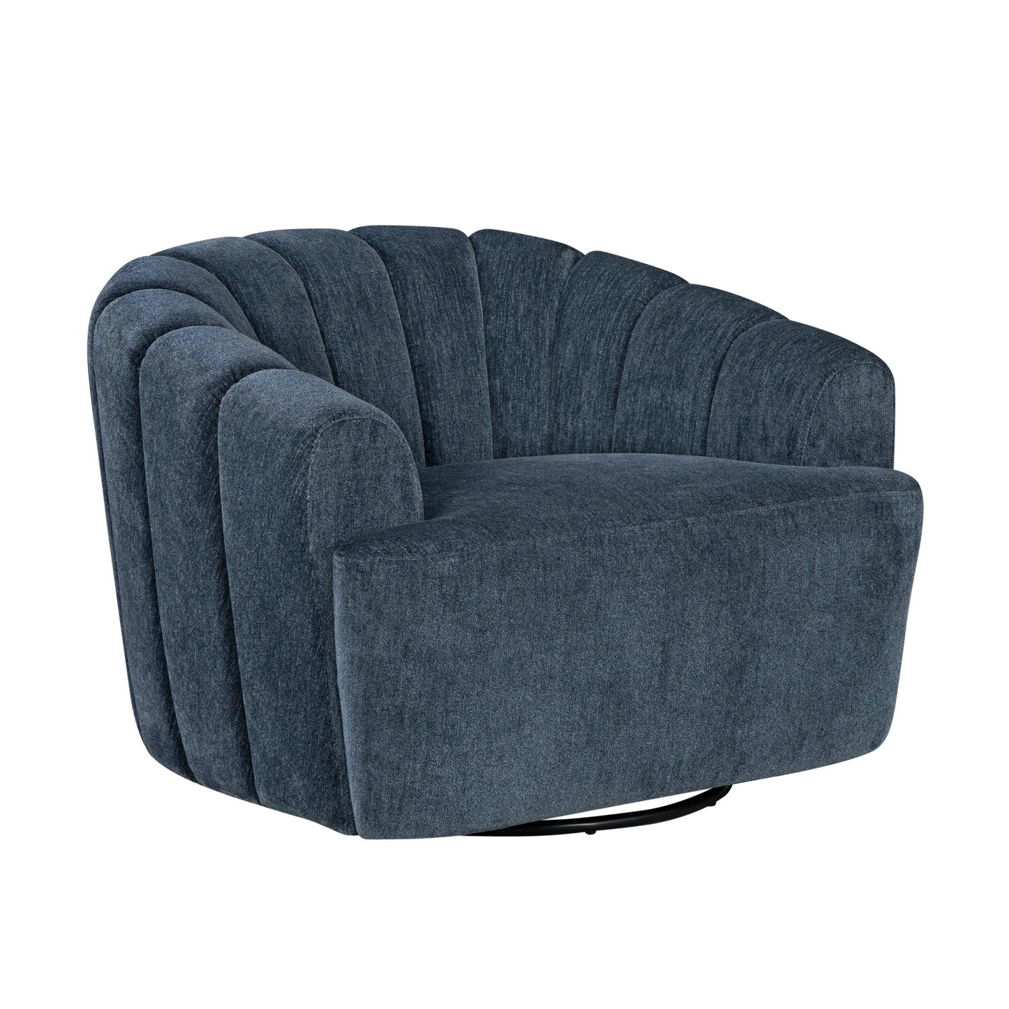 Burke Fabric Swivel Chair, Blue - Abbyson - Living Room