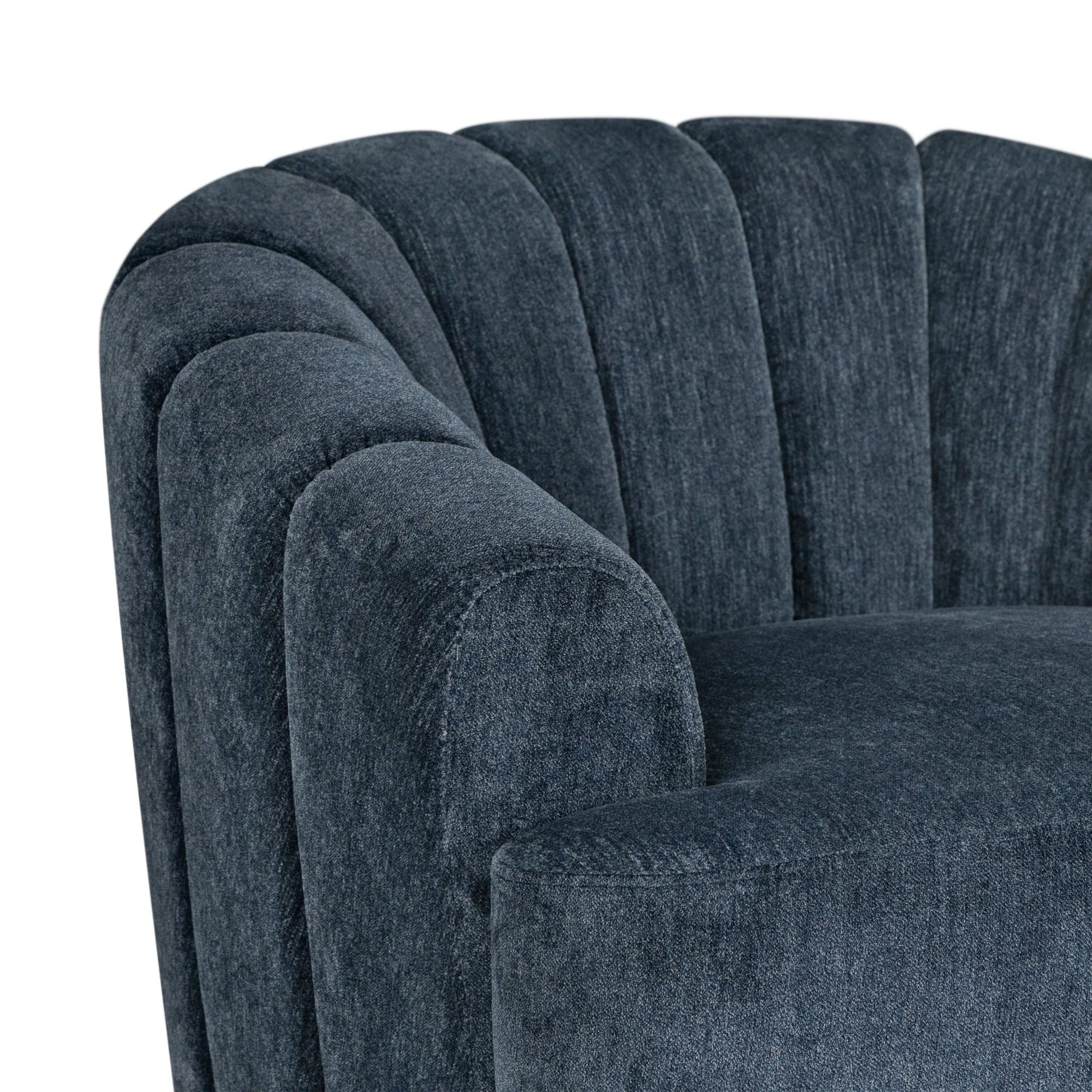Burke Fabric Swivel Chair, Blue - Abbyson - Living Room