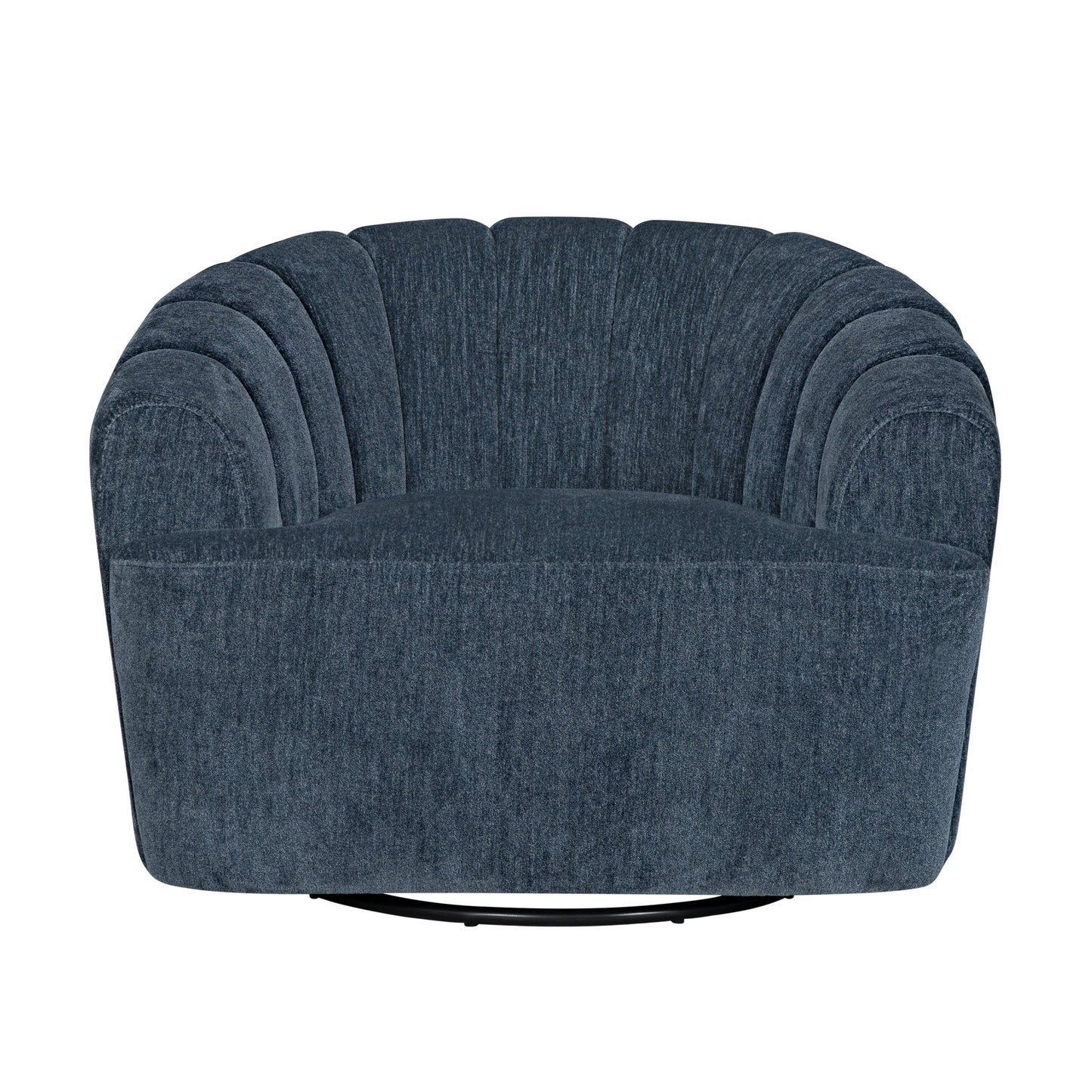 Burke Fabric Swivel Chair, Blue - Abbyson - Living Room