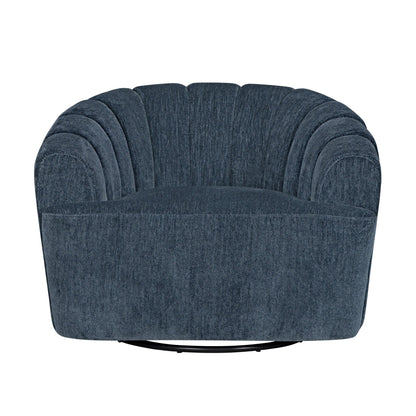 Burke Fabric Swivel Chair, Blue - Abbyson - Living Room