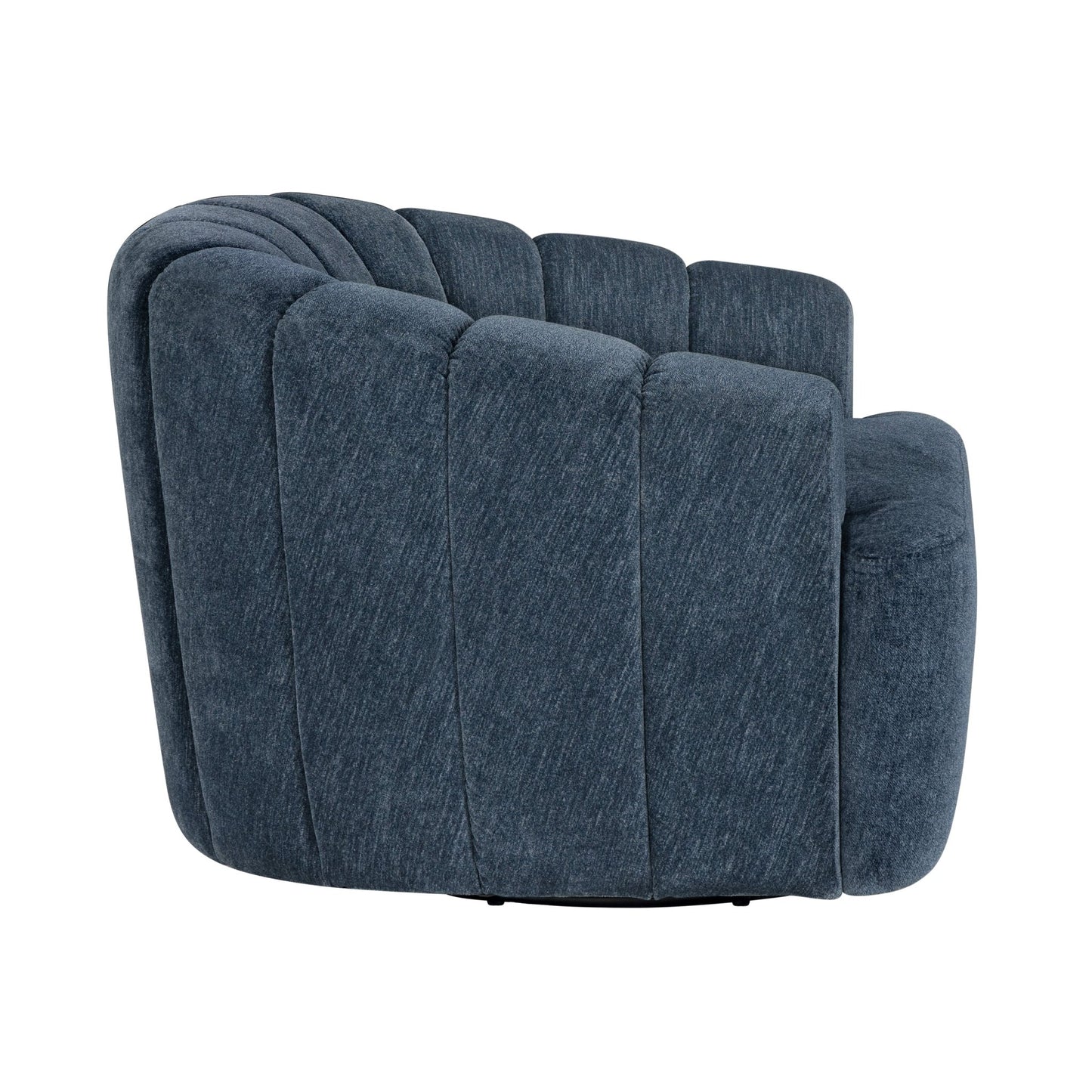 Burke Fabric Swivel Chair, Blue - Abbyson - Living Room