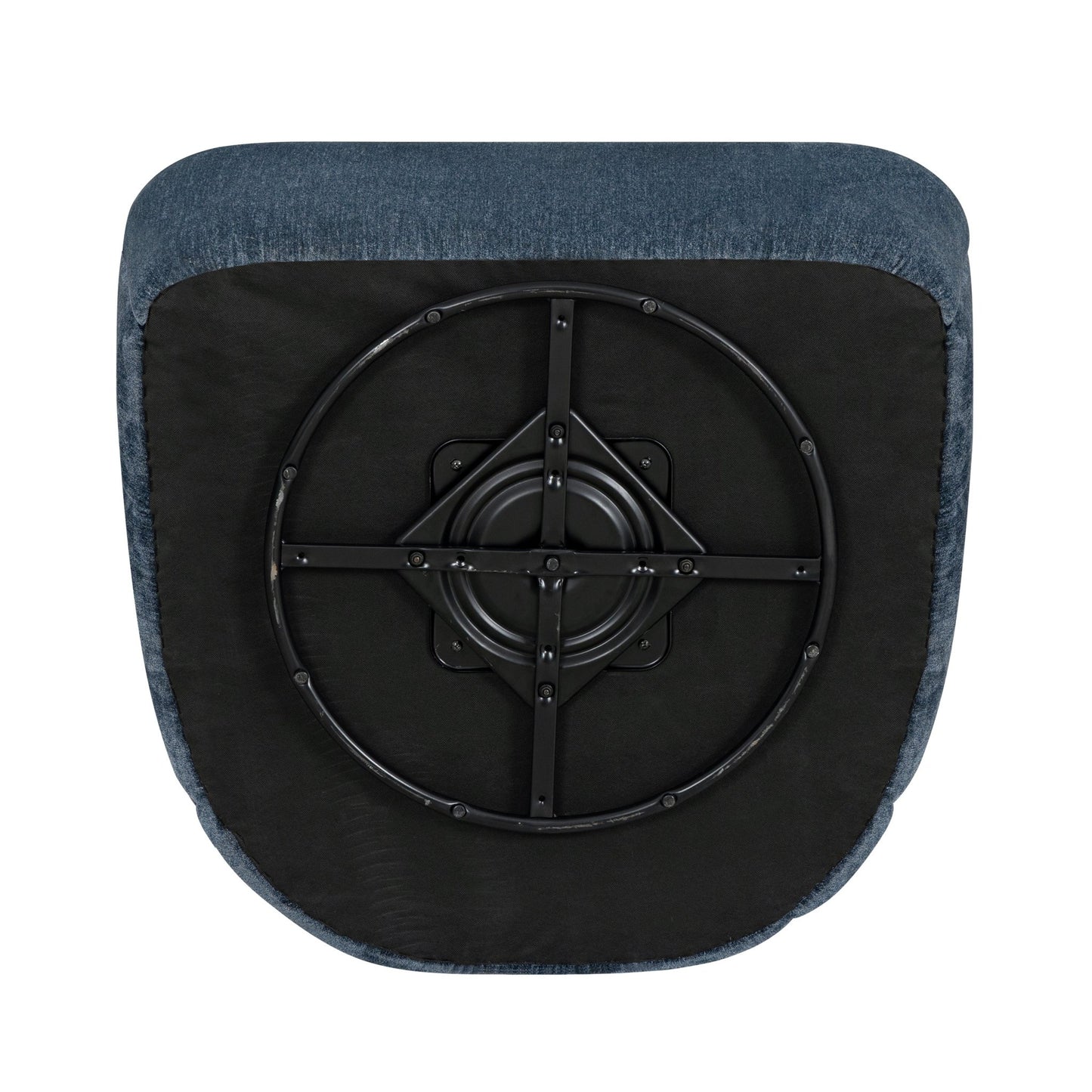 Burke Fabric Swivel Chair, Blue - Abbyson - Living Room