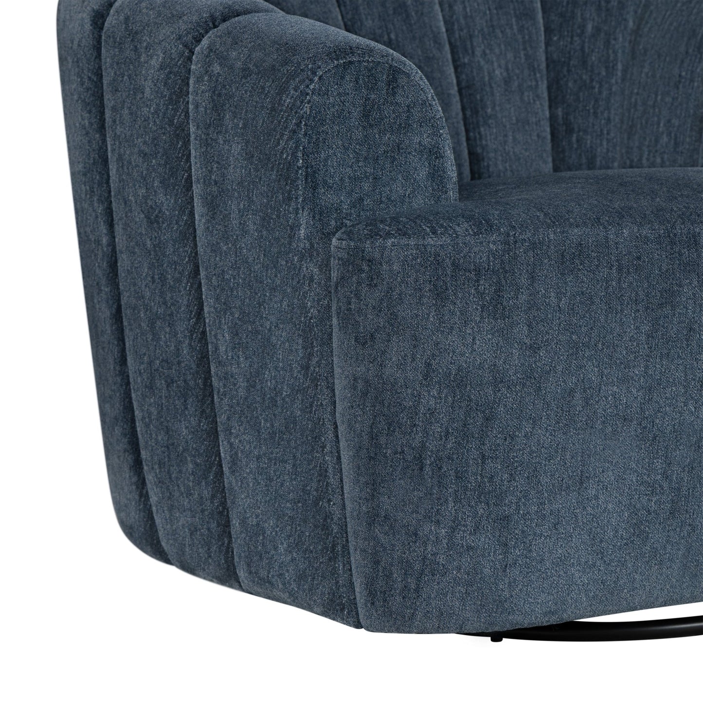 Burke Fabric Swivel Chair, Blue - Abbyson - Living Room