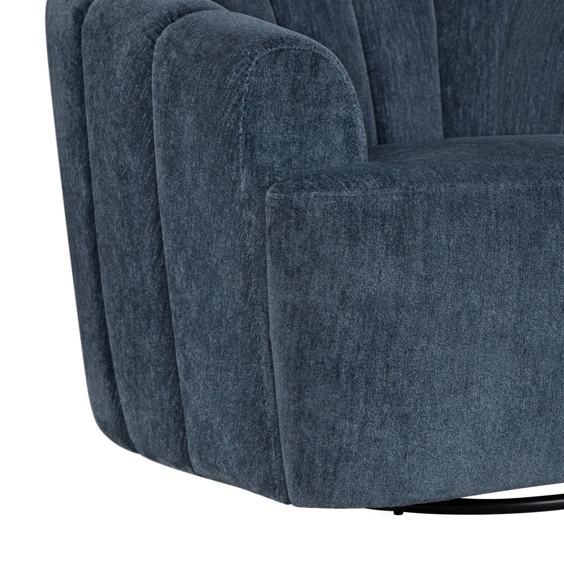 Burke Fabric Swivel Chair, Blue - Abbyson - Living Room