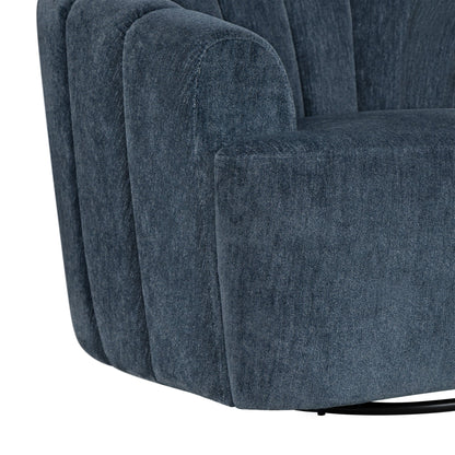 Burke Fabric Swivel Chair, Blue - Abbyson - Living Room