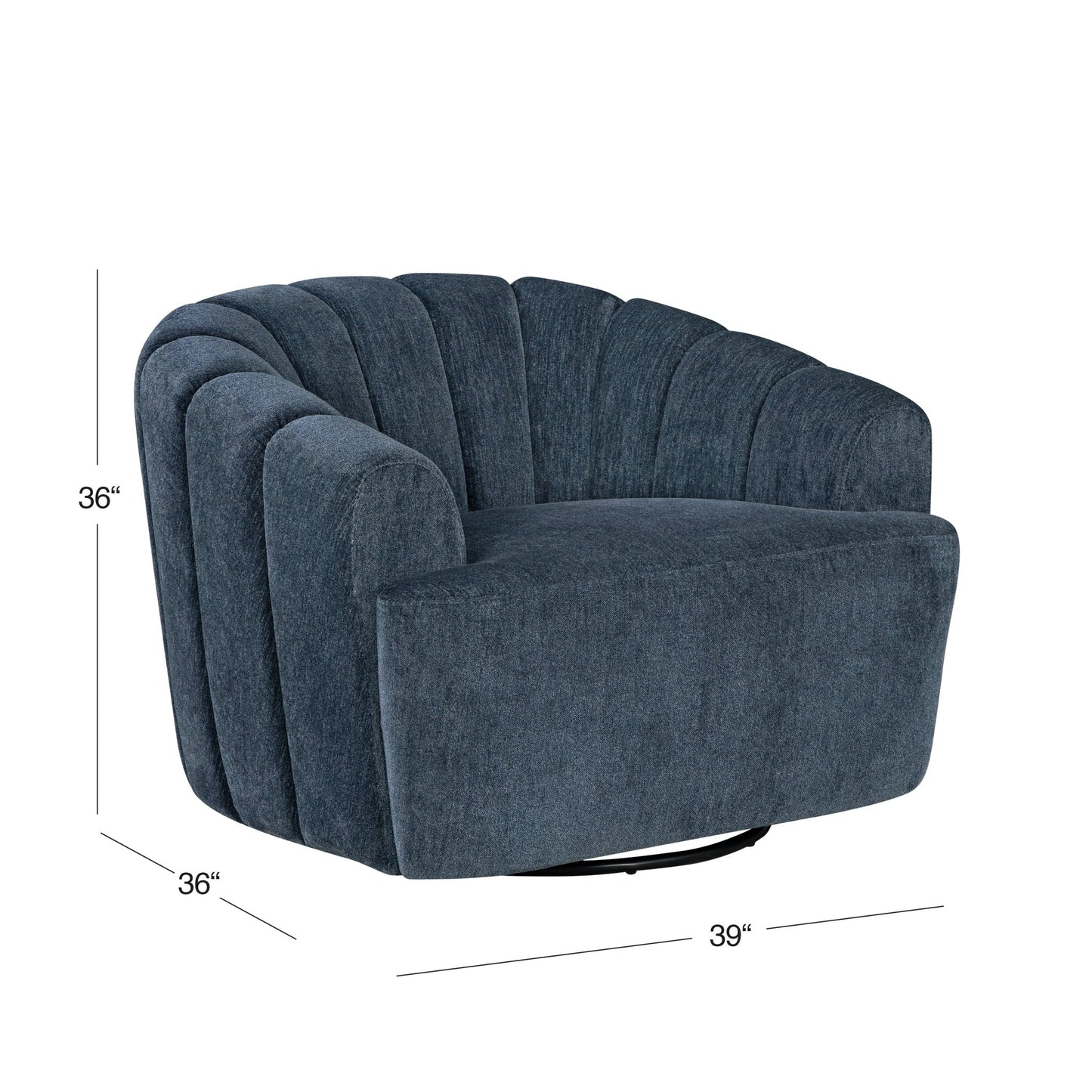 Burke Fabric Swivel Chair, Blue - Abbyson - Living Room
