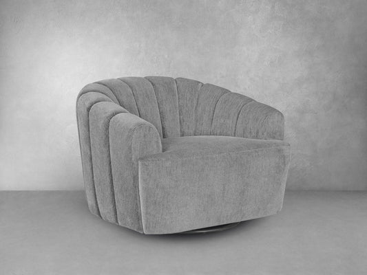 Burke Fabric Swivel Chair - Gray - Abbyson - Living Room