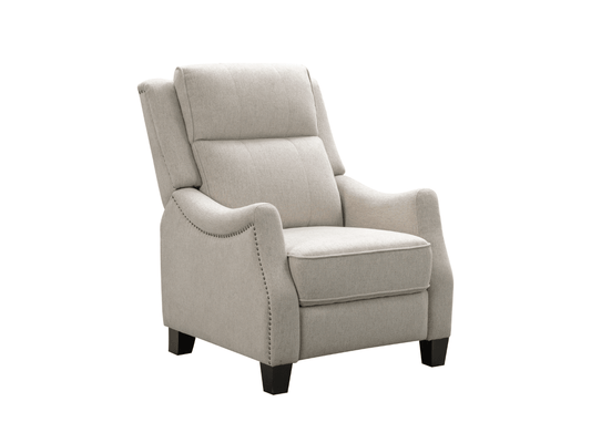 Calvin Fabric Tufted Push-Back Recliner - Cream - Abbyson - Living Room