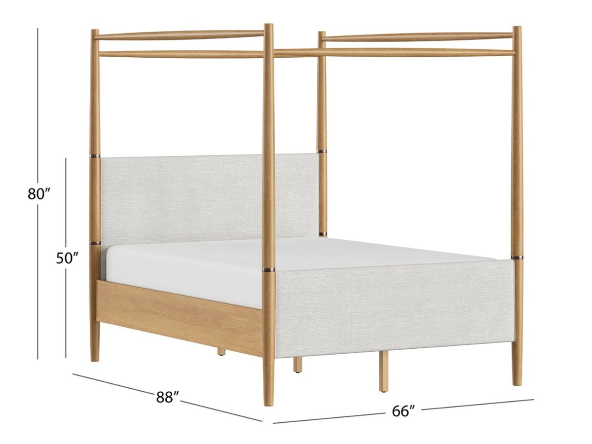 Charlotte Canopy Bed - Blonde - King - Abbyson - Bedroom