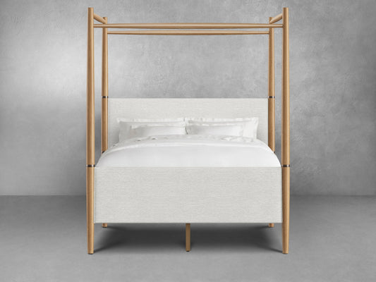Charlotte Canopy Bed - Blonde - Queen - Abbyson - Bedroom