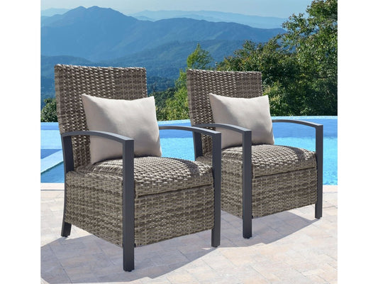 Corbin Dining Armchair with Cushion (2-pack) - Beige - Abbyson - Outdoor