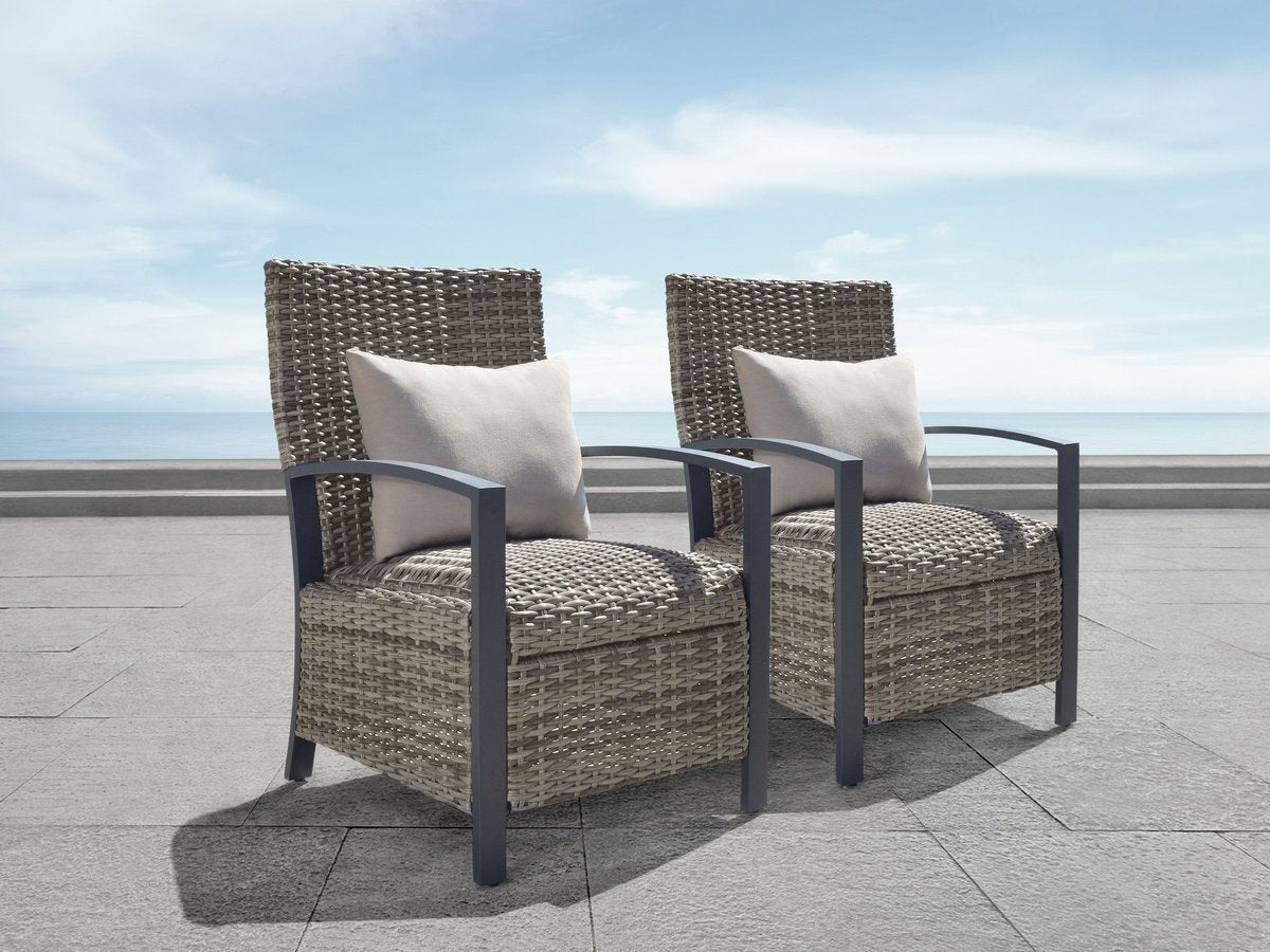 Corbin Dining Armchair with Cushion (2-pack) - Beige - Abbyson - Outdoor