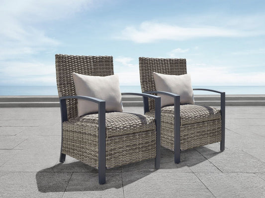 Corbin Dining Armchair with Cushion (2-pack) - Beige - Abbyson - Outdoor