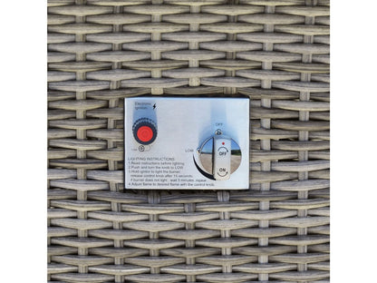Corbin Fire Table, Spa Blue Fabric, Beige Frame & Beige Top - Abbyson - Outdoor