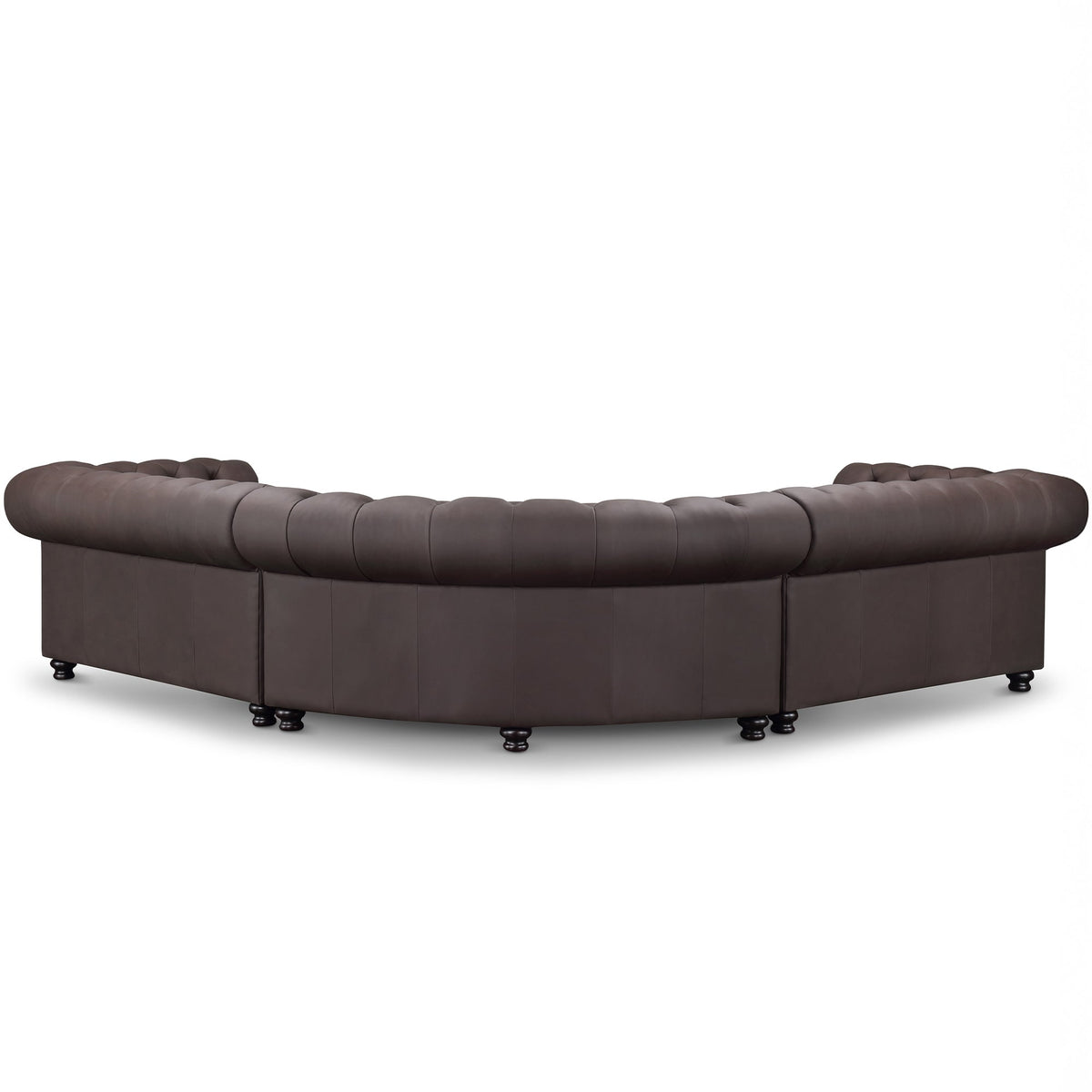 Culver 3pc Leather Chesterfield Sectional, Brown - Abbyson - Sectional Sofas