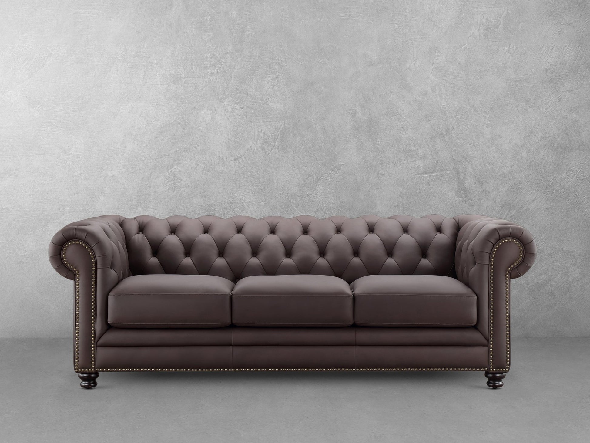 Culver Leather Chesterfield Sofa - Brown - Abbyson - Living Room