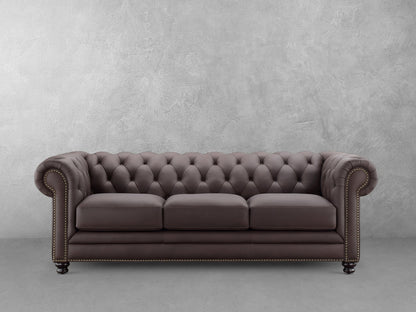 Culver Leather Chesterfield Sofa - Brown - Abbyson - Living Room