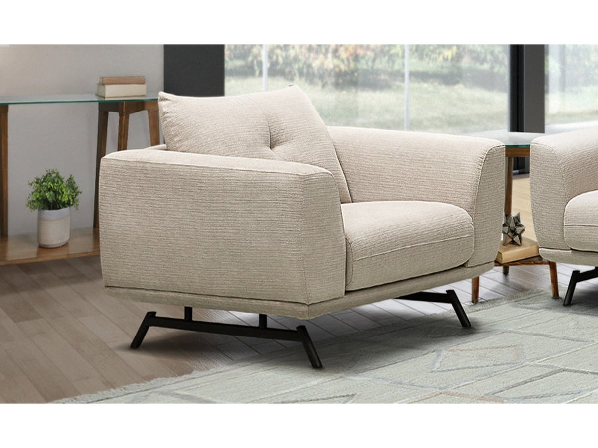 Delaney Fabric Chair - Cream - Abbyson - Living Room