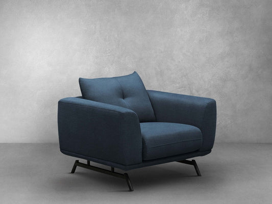 Delaney Fabric Chair - Navy Blue - Abbyson - Living Room