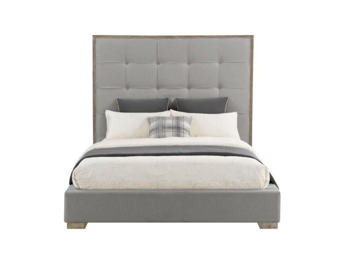 Eleanor Tufted Fabric Bed - Gray - Queen - Abbyson - Bedroom