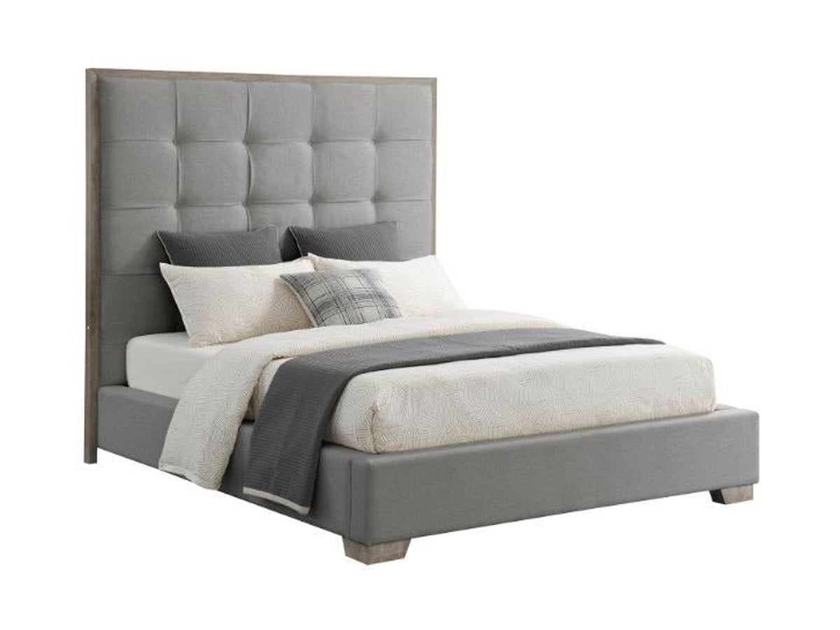 Eleanor Tufted Fabric Bed - Gray - Queen - Abbyson - Bedroom