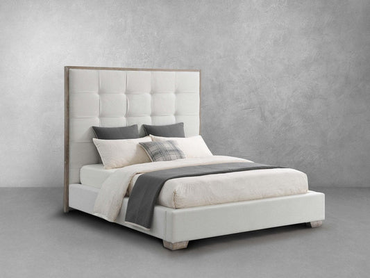 Eleanor Tufted Fabric Bed - Ivory - Queen - Abbyson - Bedroom